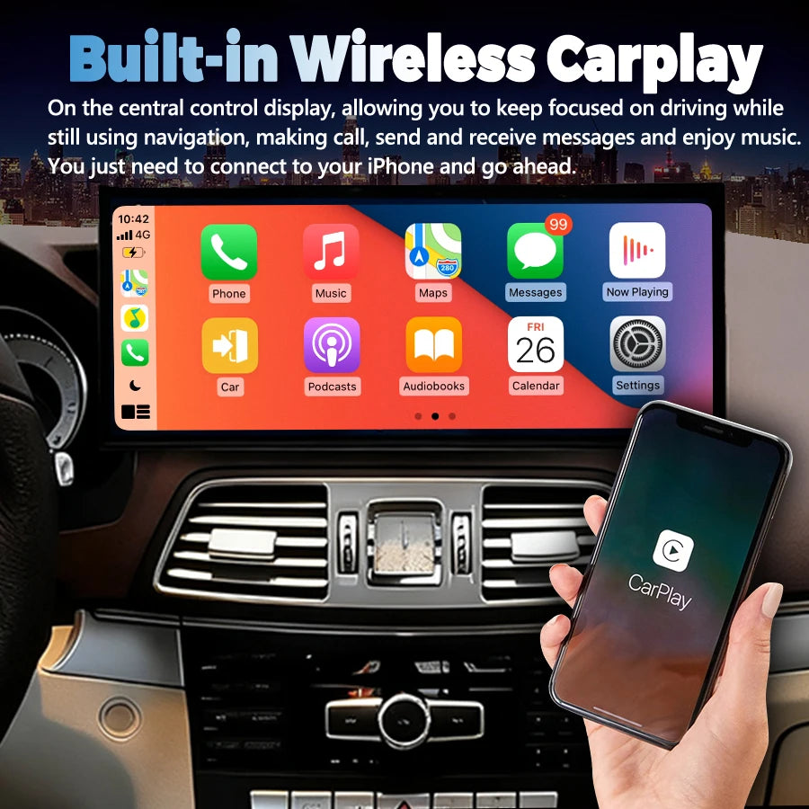 15.8" Screen For Mercedes Benz E Class W212 E260 E300 E350 Car Multimedia Player Radio Nav