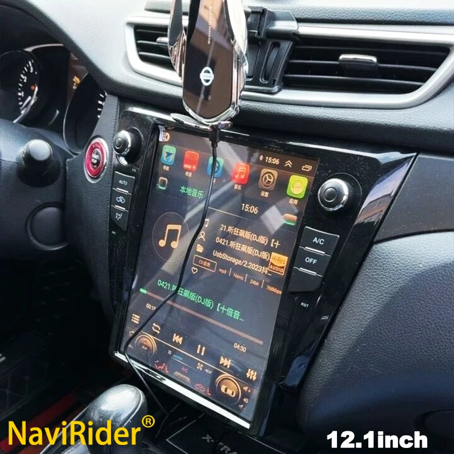 12.1" Android 15 Touch Screen For Nissan Xtrail 2019 X-Trail 2017 Qashqai Car Multimedia V