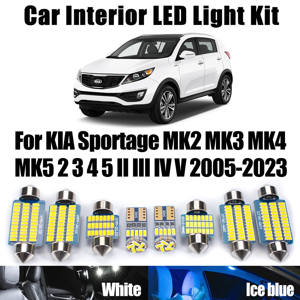 LED Interior Light Kit for KIA Sportage MK2 MK3 MK4 MK5 2 3 4 5 II III IV V 2005-2019 - Canbus Dome Map Door Trunk Bu...