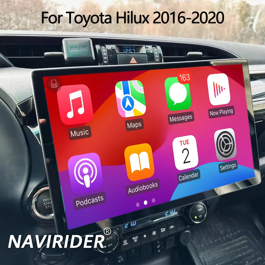 13.3 inch Android 15 Carplay Auto for Toyota Hilux 2016 2020 Multimedia Navigation GPS Car