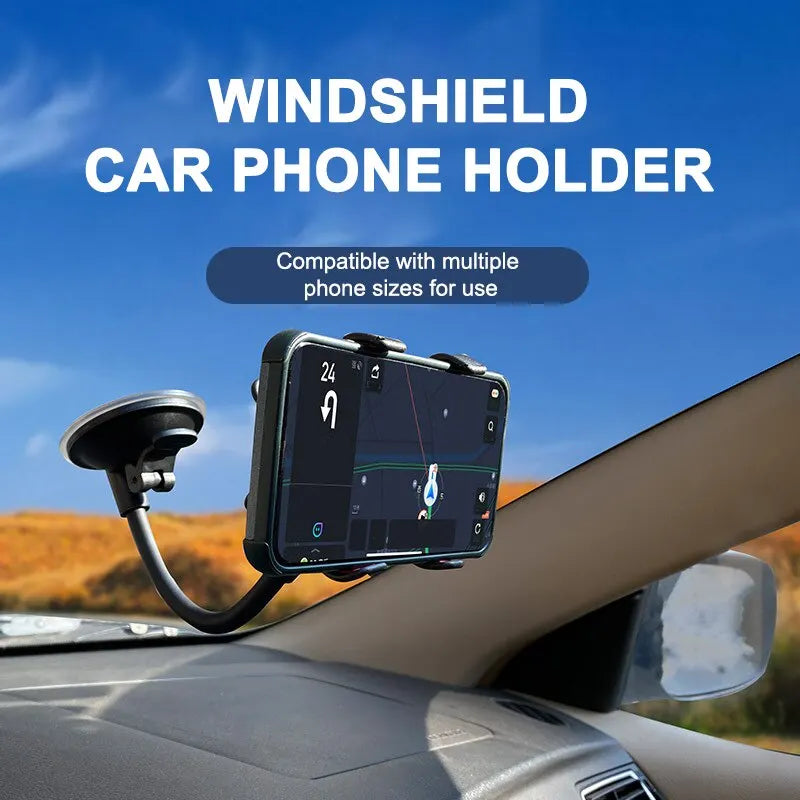 Car Cell Phone Holder Universal 360 Rotating Dashboard Suction Mount GPS Windshield Stands Auto  - Automotive LED Light