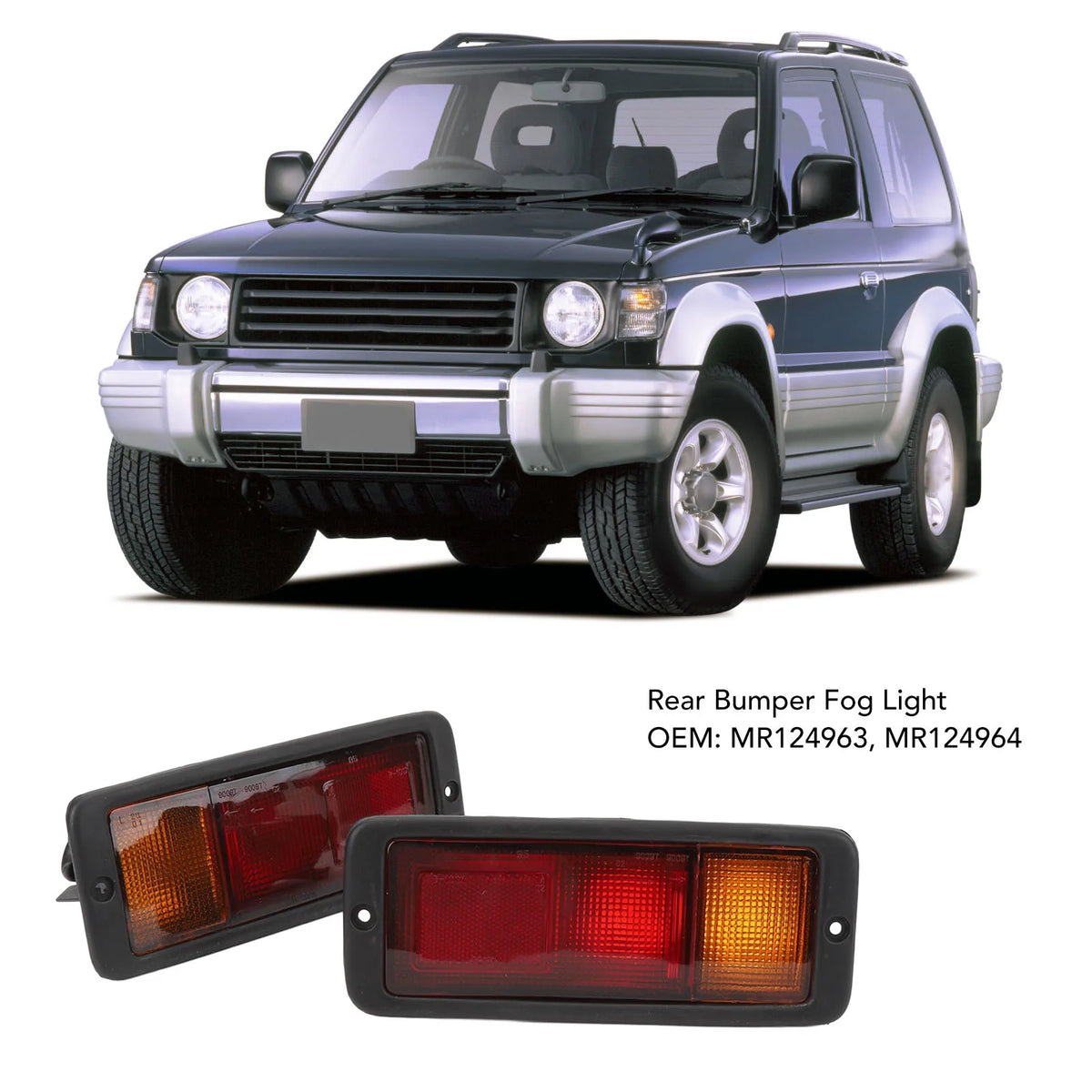 1 Pair Car Rear Bumper Fog Light Set MR124964 Tail Bumper Fog Lamp Replacement for Pajero Monter - Canbus LED Car Light