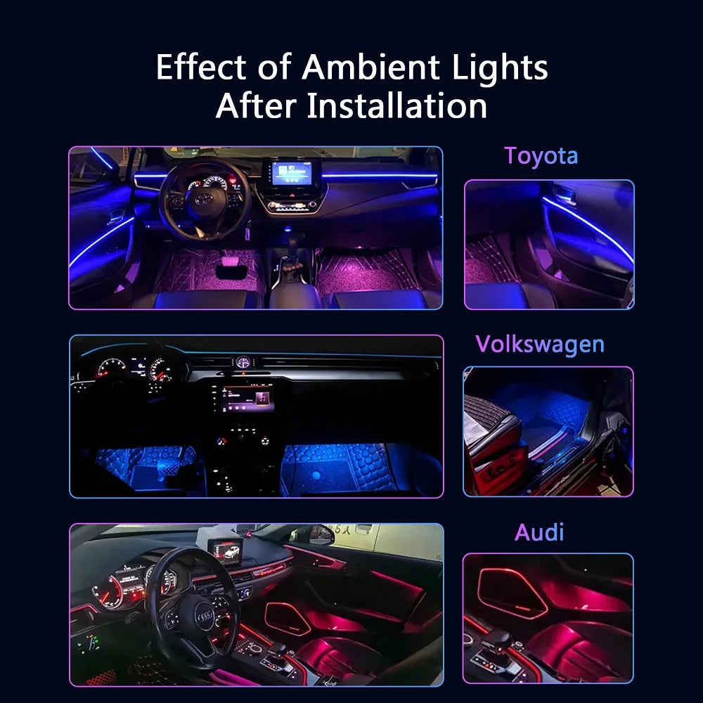 Universal Car Ambient Light Kit With Wireless APP Control 256 RGB Dream Color and 55 Prese | AUTOKITSHOP