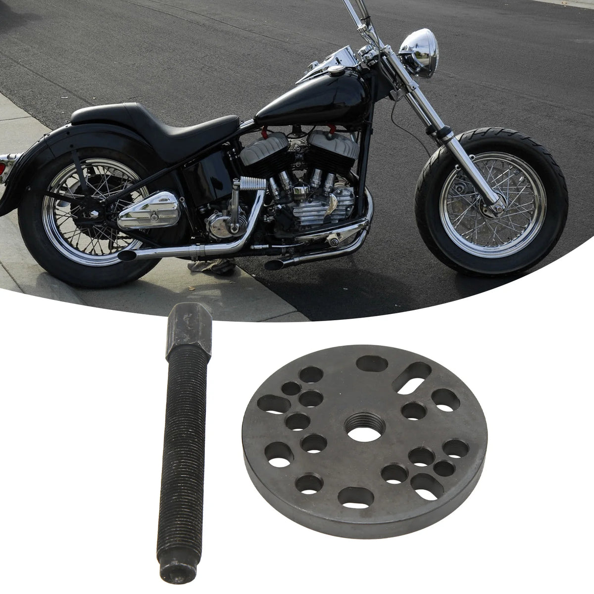 Motorcycle Clutch Hub and Alternator Puller Carbon Steel for Big Twins Motorcycle Manual Repair  - Automotive LED Light