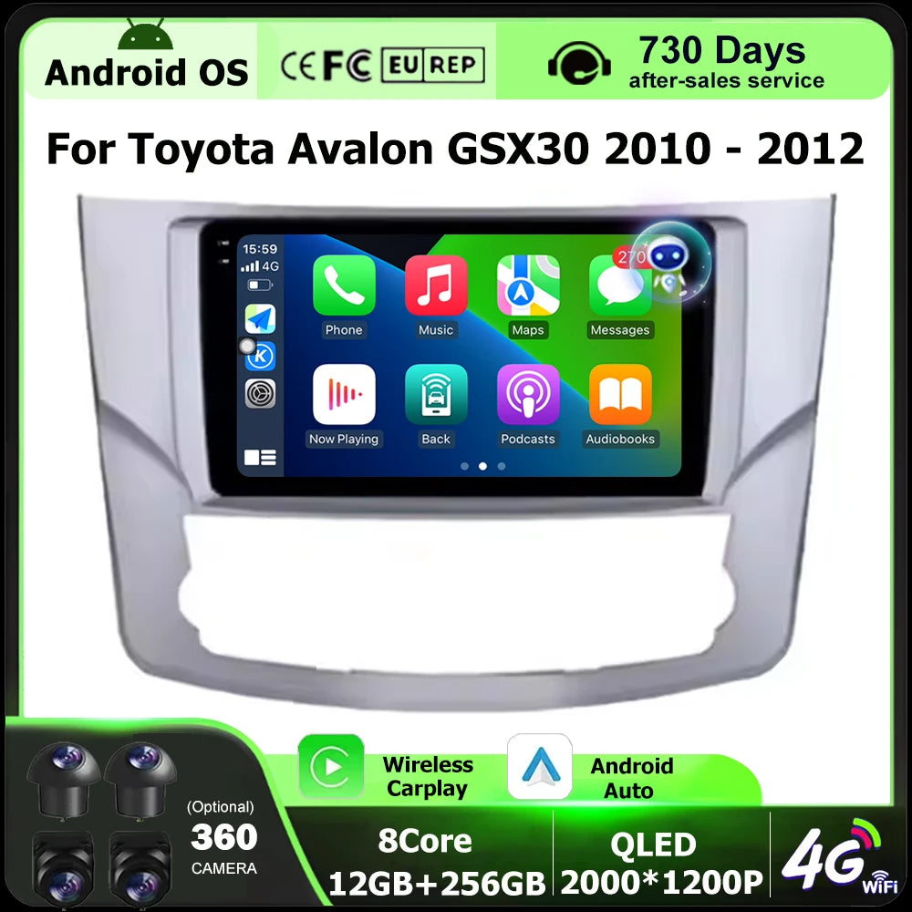 9'' Car Radio Multimedia Video Player GPS Navigation Tools For Toyota Avalon GSX30 2010 -