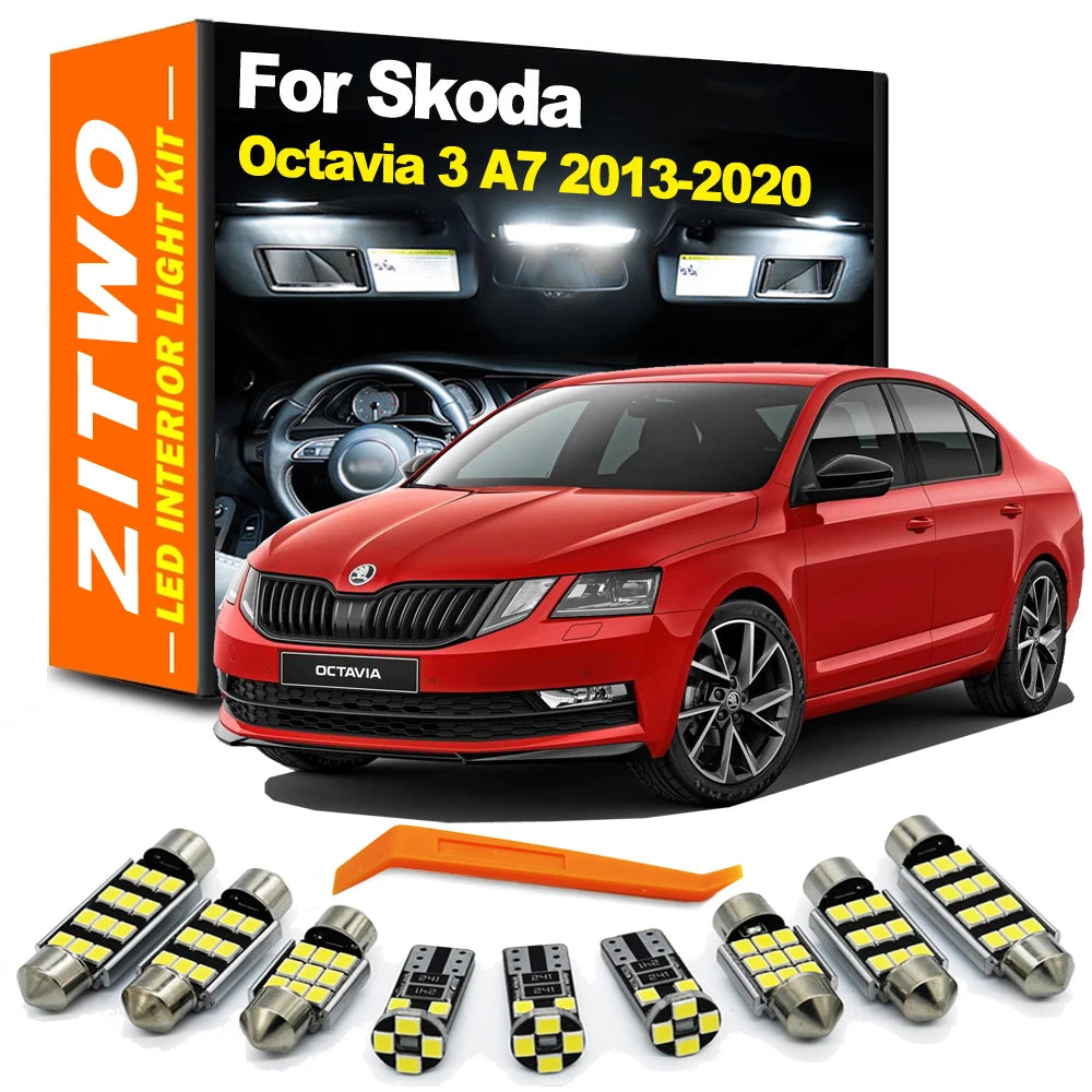 ZITWO 13Pcs Canbus LED Interior Light Bulb Kit For 2013 2014 2015 2016 2017 2018 for Skoda MK3 A7 - Canbus LED Car Light