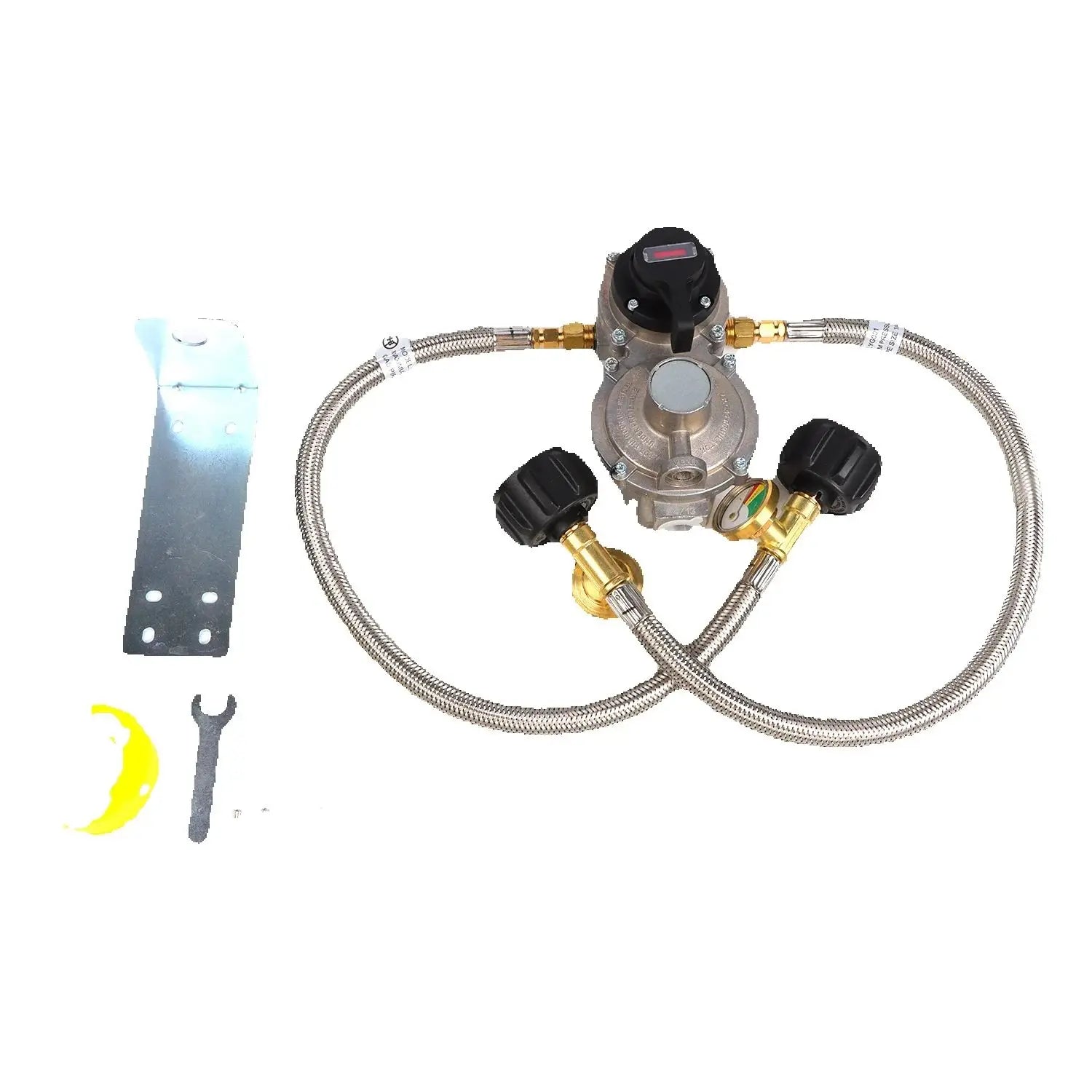 RV Propane Regulator 2 Stage Auto Changeover FOR Trailers Campers 1/4" SAE Inlet 3/8" NPT