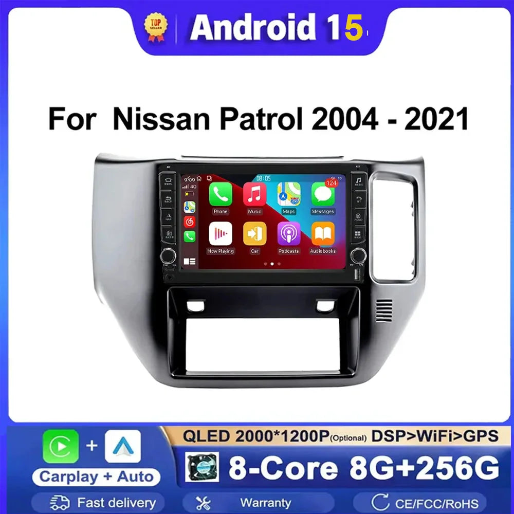 Android 15 For Nissan Patrol 2004 2005 2006 2007 2008 2009 2010 -2021 Car Radio Stereo Mul | AUTOKITSHOP