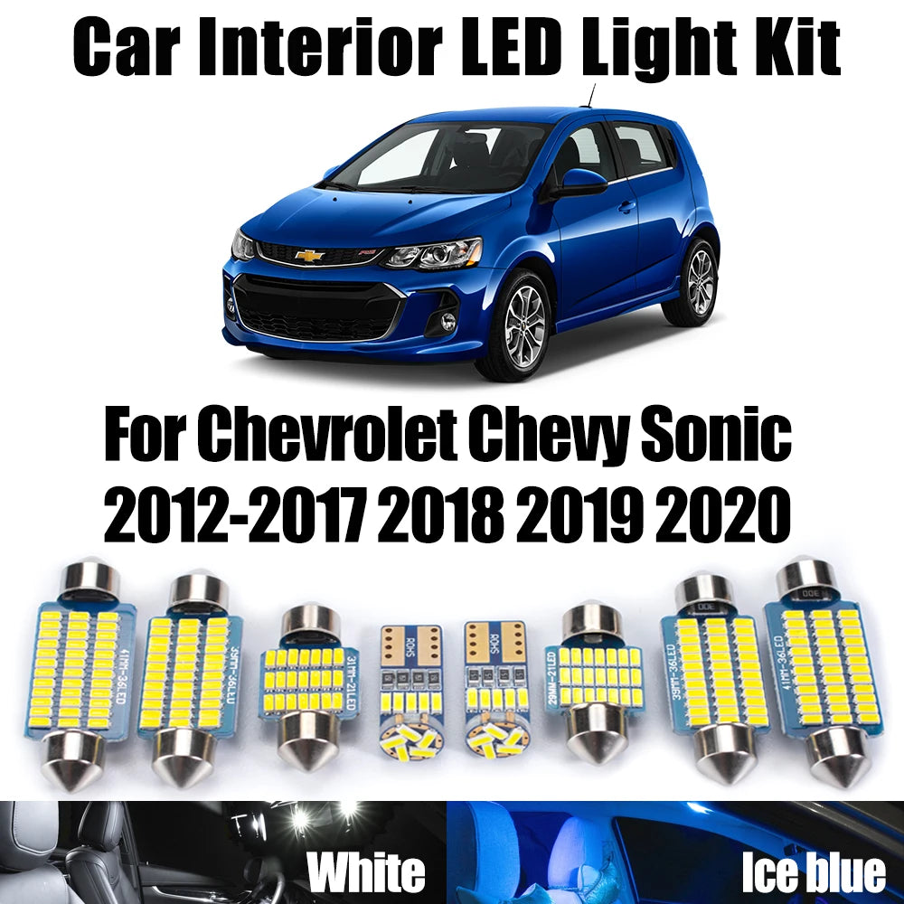 10-Piece LED Interior Light Kit for Chevrolet 2012-2016 - Canbus Error-Free Interior Bulbs