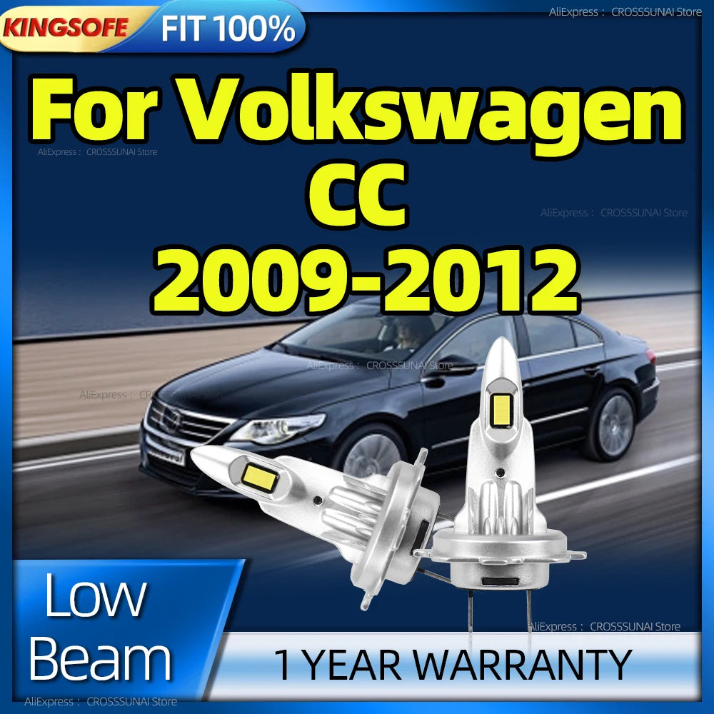 Led Car Headlight H7 Light Bulbs 180W High Power CSP 6000K Lamp Plug and Play For Volkswag