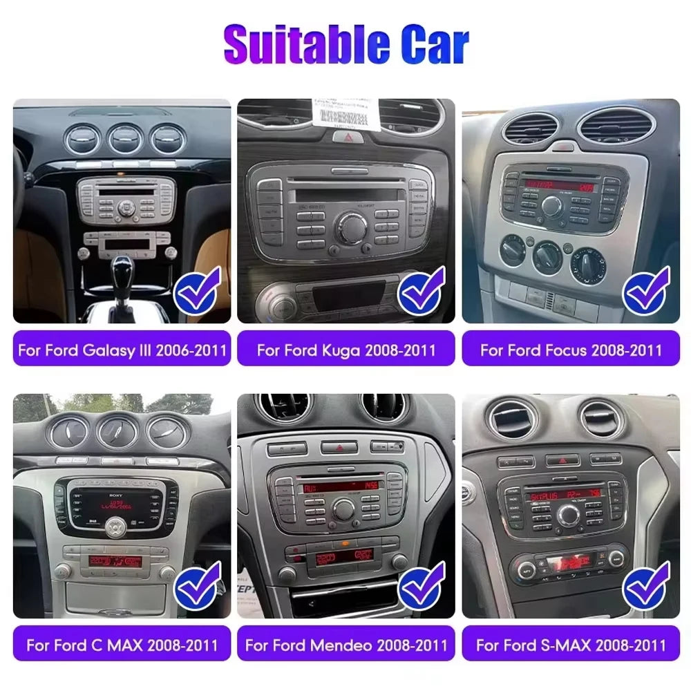 Android 16 For Ford Focus S-max Mondeo Galaxy C-max Car Radio Carplay Gps 5g Multimedia Vi | AUTOKITSHOP