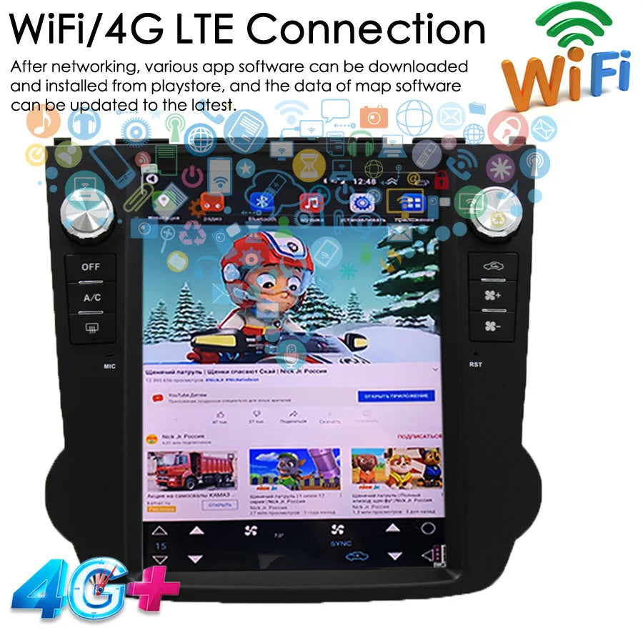 Tesla Screen Navigation CARPLAY Stereo For Honda CRV 2011 Android 13 GPS CR-V Car Radio Mu