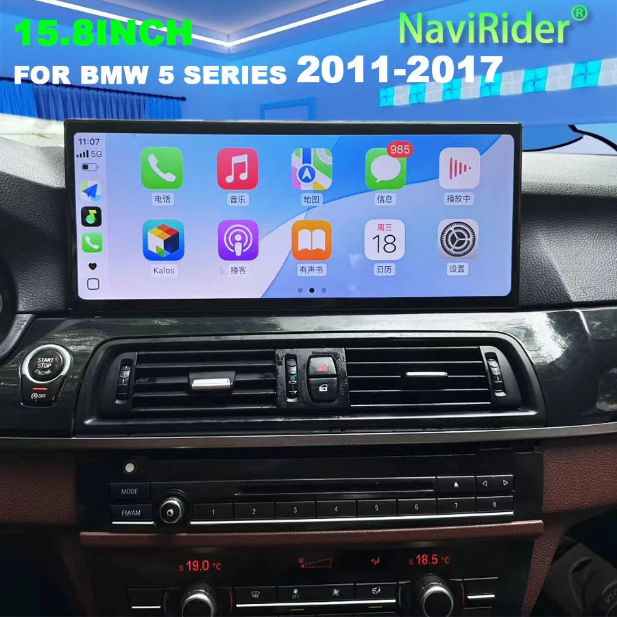 15.8inch For BMW 5series F10 F11 F18 2011-2017 Android 15 Car Radio Carplay GPS Navigation