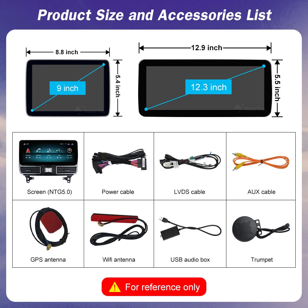 Android 13 Radio Screen for Mercedes Benz GLE GLS 2016-2018 Navigation Bluetooth WiFi Head | AUTOKITSHOP
