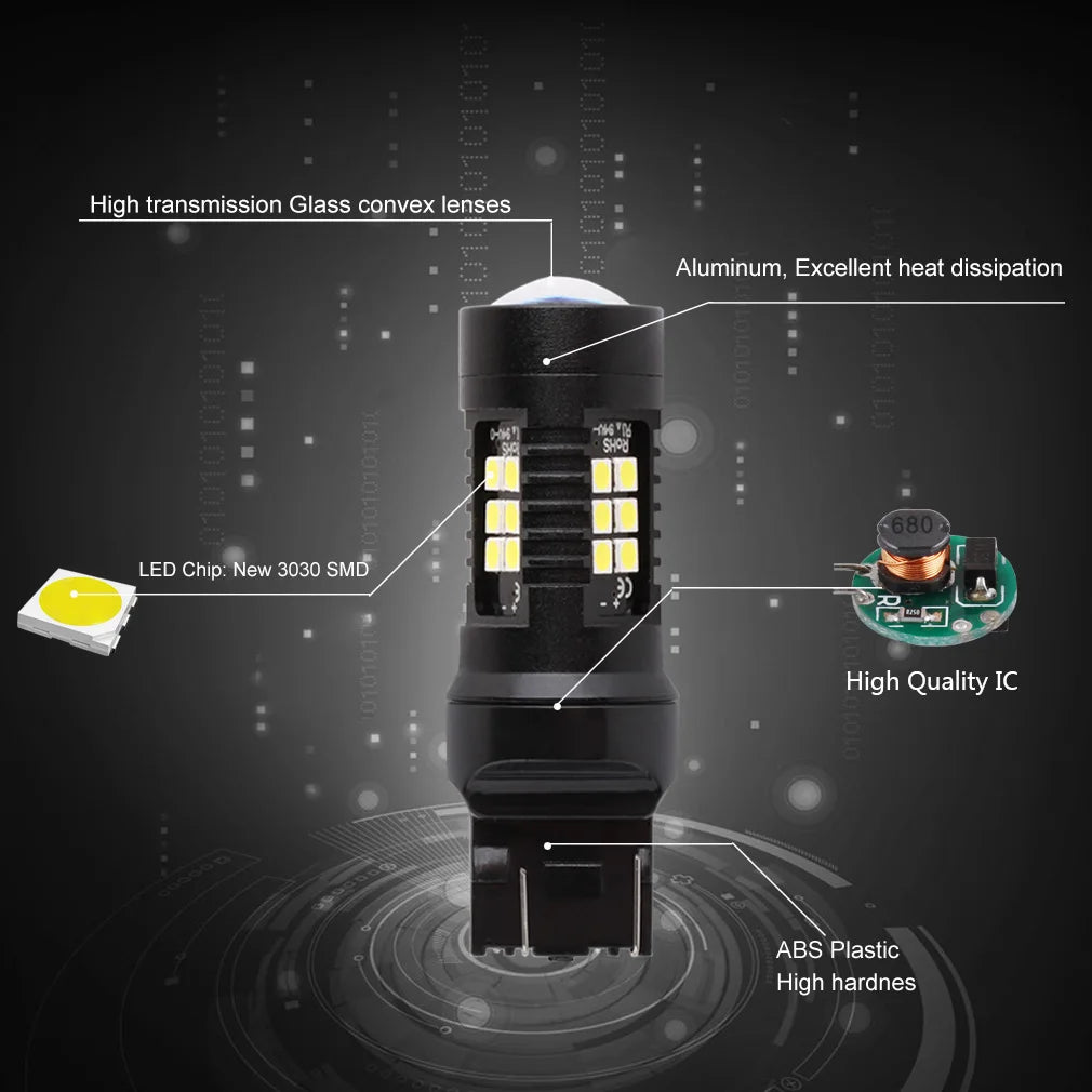 T20 W21W LED W21/5W LED WY21W 7440 7443 LED Bulb T25 3157 3156 P27/7W Car Turn Signal Brak
