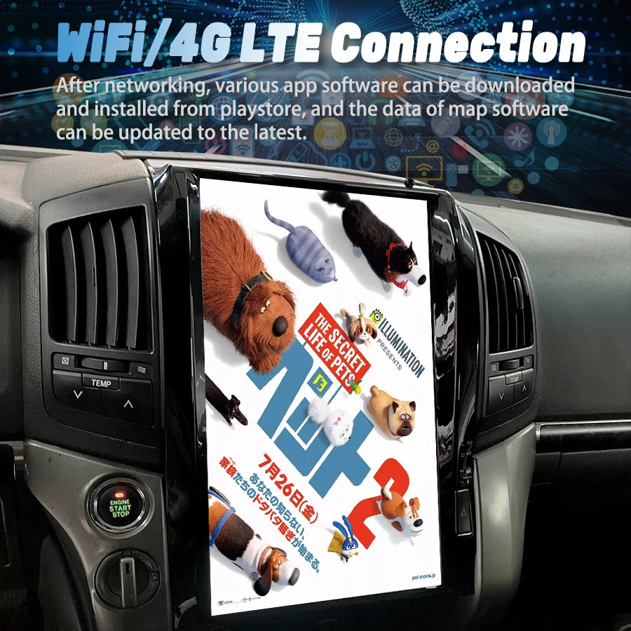 16Inch Vertical Screen For Toyota Land Cruiser LC200 2008-2015 Car Multimedia Player CarPl | AUTOKITSHOP