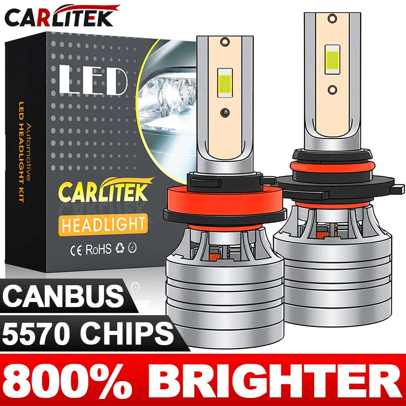 CARLitek H8 H11 LED Headlight Canbus H4 H1 9005 HB3 9006 HB4 9012 HIR2 5570 CSP LED Headla