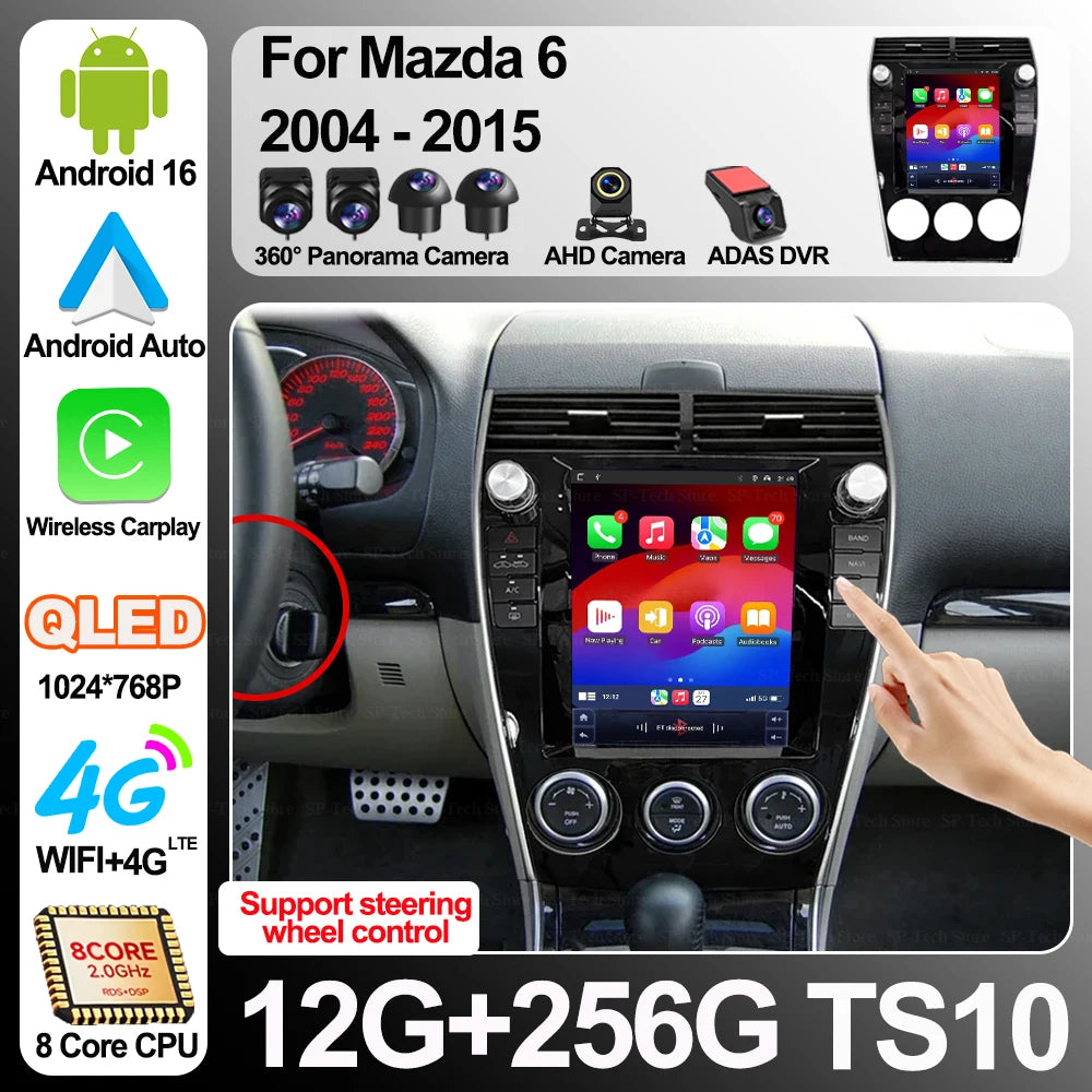 9.7" Android 16 For Mazda 6 2004 2005 2006 2007 2008 2009 2010 2012 2013 2014 2015 Car Rad | AUTOKITSHOP