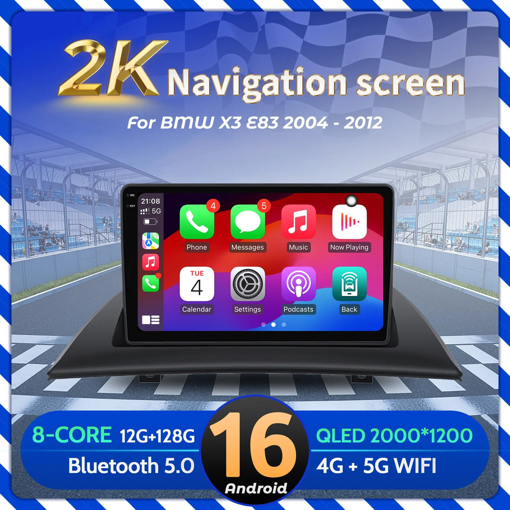 9 inch Car Radio For BMW X3 E83 2004-2012 Android 16 Multimedia BT Carplay Navigation Head