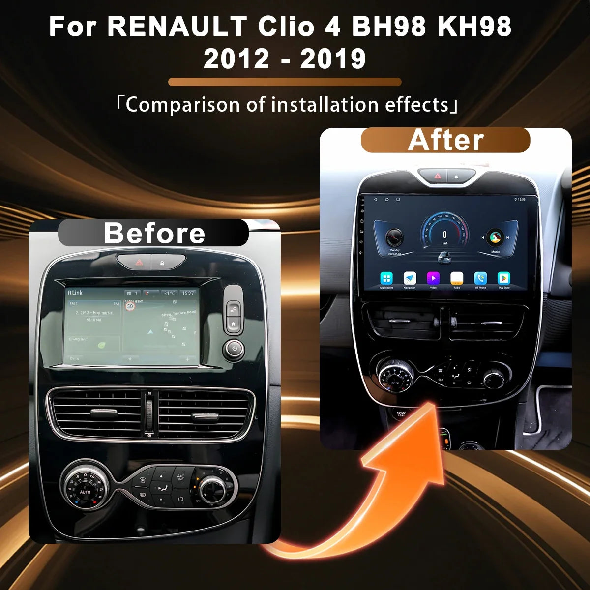 Android 16 Carplay Auto WIFI+4G For Renault Clio 3 4 2012 2013 2015 - 2019 Car Radio GPS S