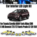 LED Interior Light Kit for Toyota Corolla RAV4 Yaris Hilux CHR C-HR Avensis T25 T27 Auris Prado LC 120 150 - Canbus E...