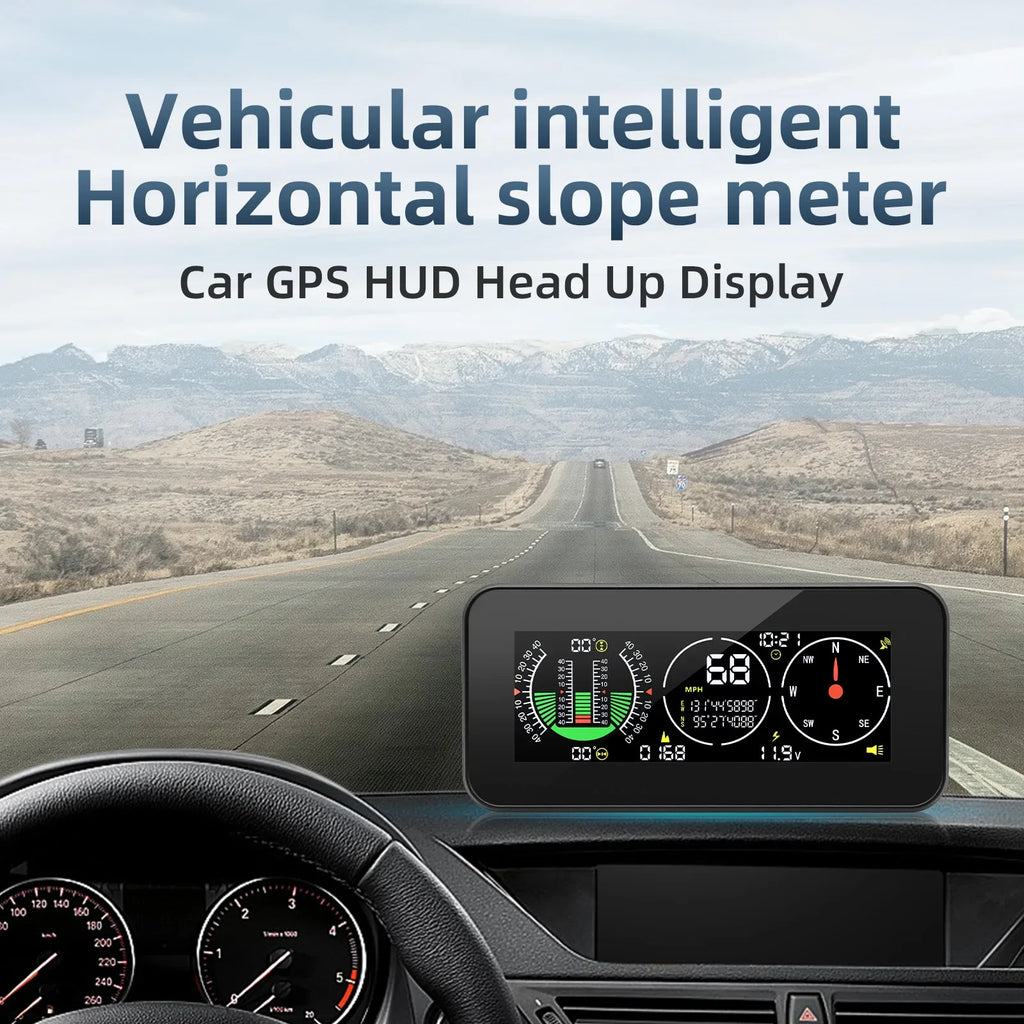 M60 Car GPS HUD Speedometer Intelligent Inclinometer Off-road Speed Display Tilt Pitch Angle Com - Automotive LED Light
