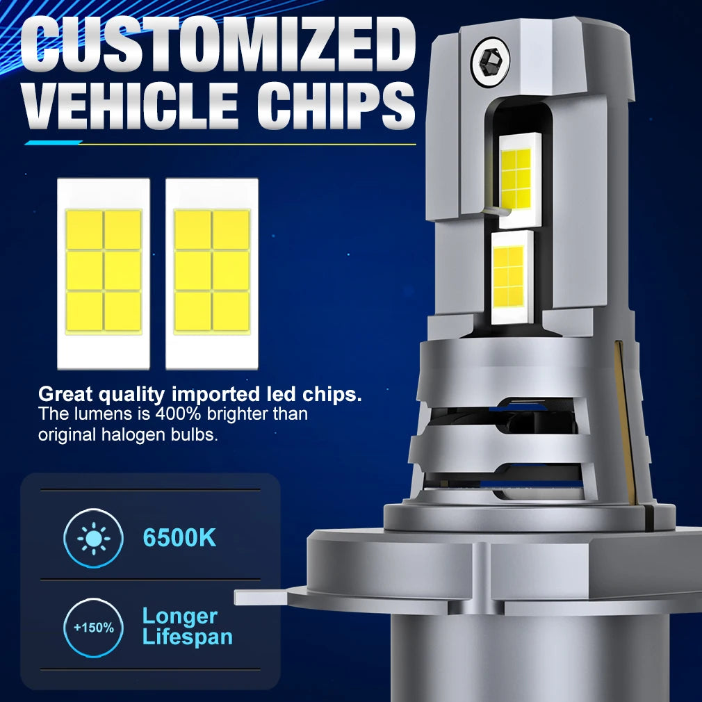 XSTORM H4 LED Headlight Bulbs 9003 HB2 LED Light Canbus 60W 20000LM High Low Beam 3570 CSP
