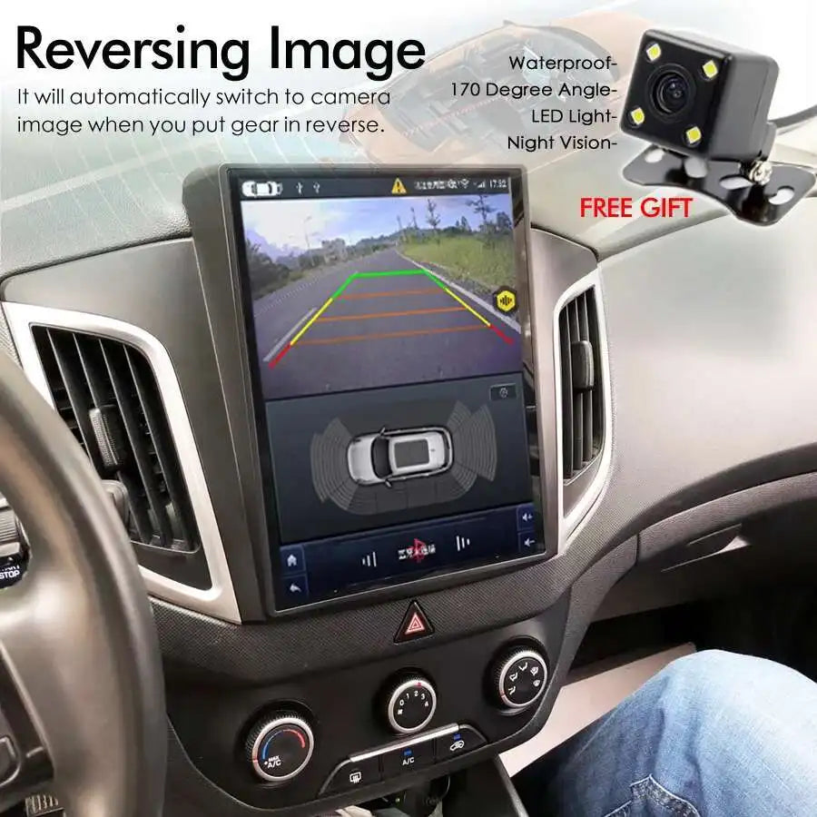Veritical Screen 64GB Car Multimedia GPS Navigation For Hyundai Creta 2017 IX25 Audio Blue