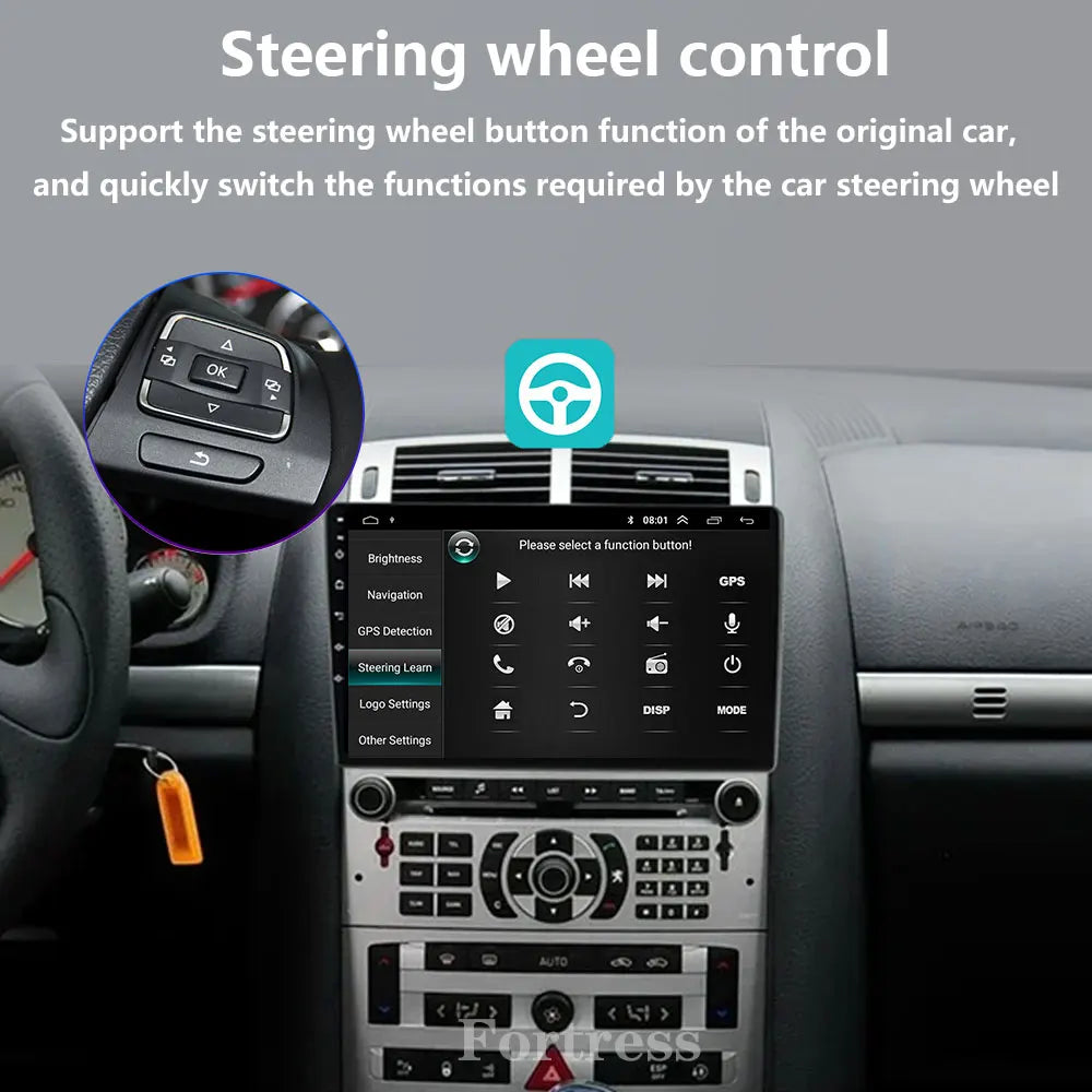 Android 16 Carplay Auto For Peugeot 407 1 2004-2011 Car Radio Multimedia Video Player Moni