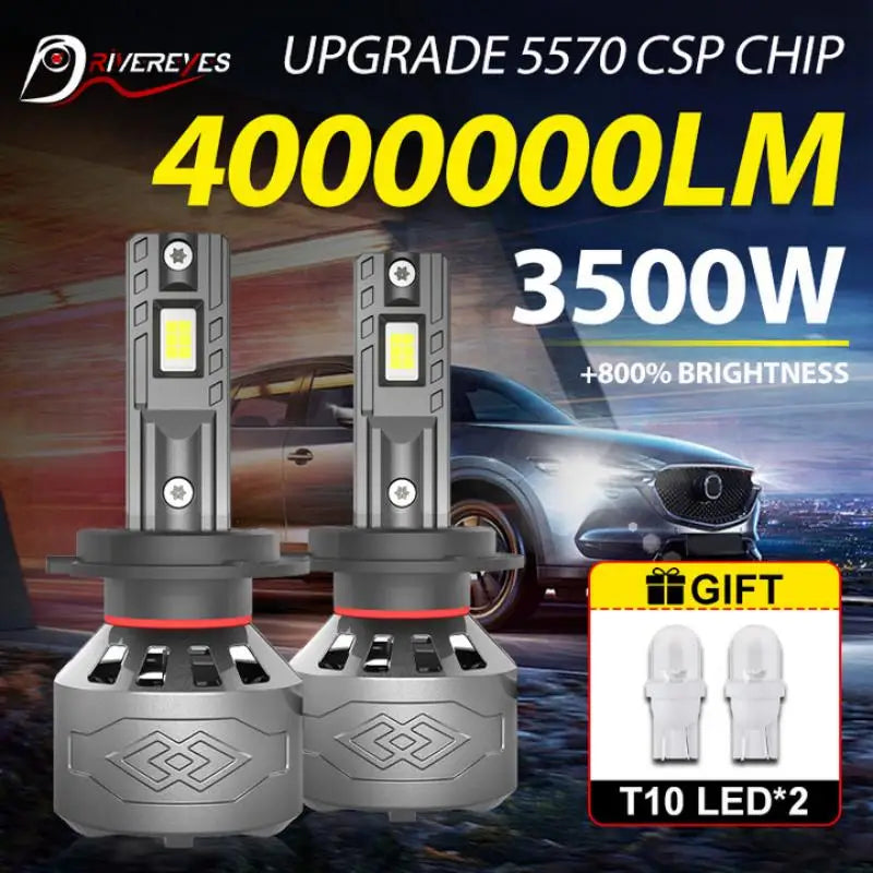 H1 H3 H4 H7 Led Headlights car Plug and Play High Power 3500W H11 H8 H9 HB3 HB4 9005 9006 9012 HIR2 Light Bulbs For Fog Lamps