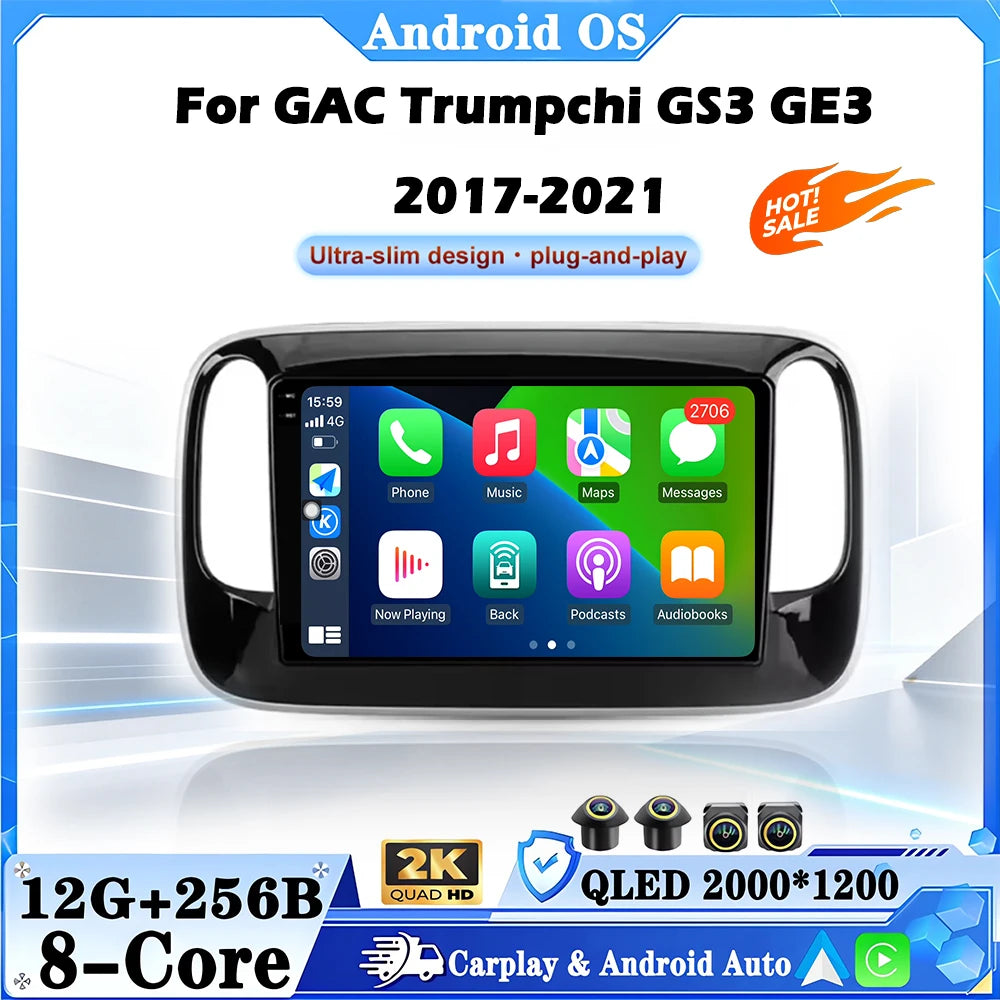 For GAC Trumpchi GS3 GE3 2017-2021 9" Android 16 auto radio Multimedia Car Radio Player Sc