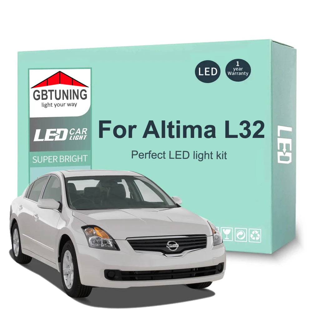 14-Piece LED Interior Light Kit for Nissan Altima L32 Sedan Coupe - Canbus Error-Free Bulbs | AUTOKITSHOP