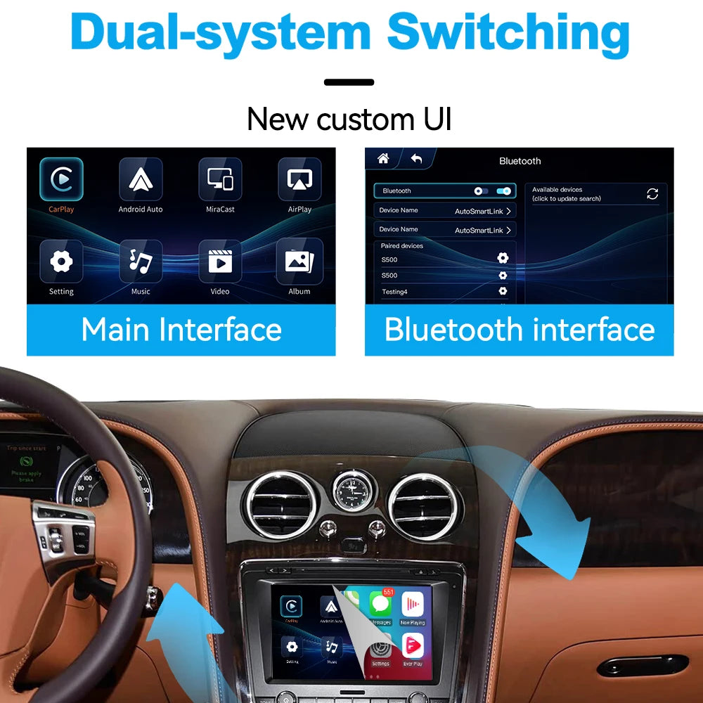 Wireless CarPlay Interface for Bentley Flying Spur Continental 2012-2017 - Android Auto Mirroring Retrofit