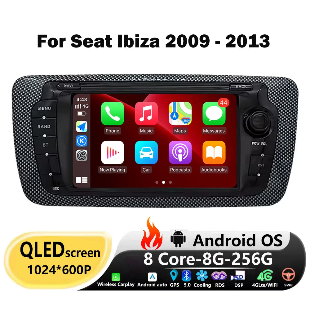 Android 16 Auto For Seat Ibiza 2009 2010 2011 2012 2013 Car Radio Multimedia Player GPS Na
