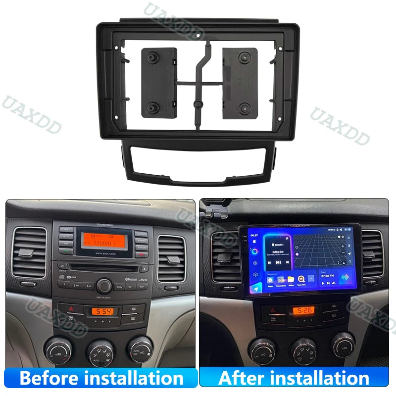 Car Android Radio Frame For SsangYong Korando Actyon 2011-2013 9 inch 2 DIN Fascia Stereo