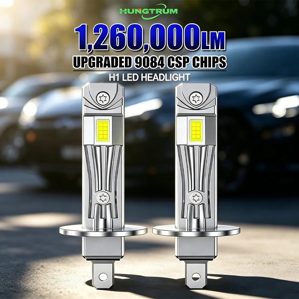 H1 LED High Power Headlight 1260000LM 6000K White Diode Light Bulbs Wireless Plug And Play