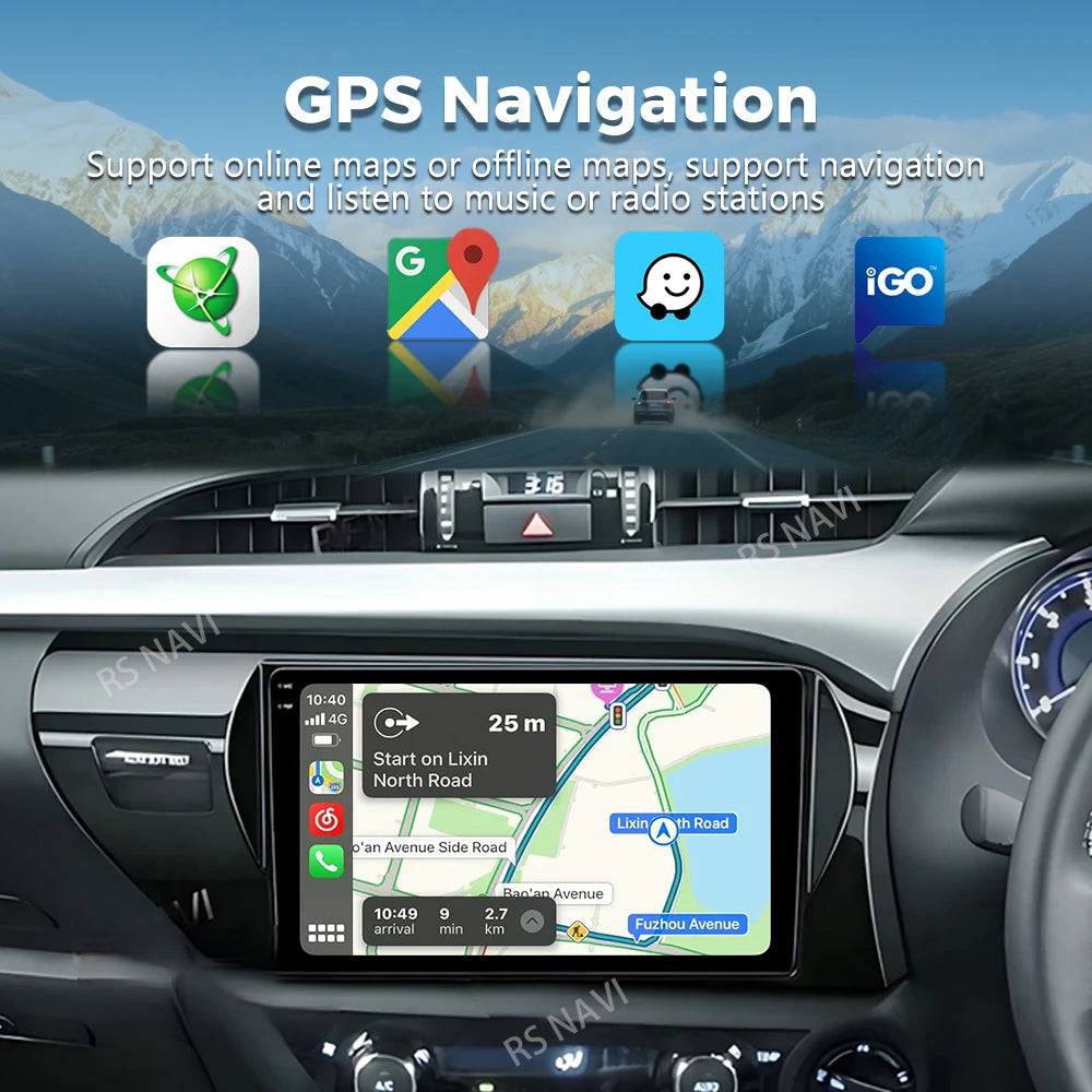 Android 16 For Toyota Hilux 2015-2023 RHD 2K QLED Android Car Radio Multimedia Video Playe
