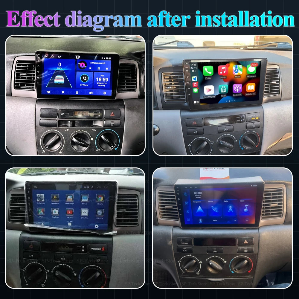 2din Car Radio Multimedia Player For Toyota Corolla E130 E120 2000-2006 Android 16 Gps Nav | AUTOKITSHOP