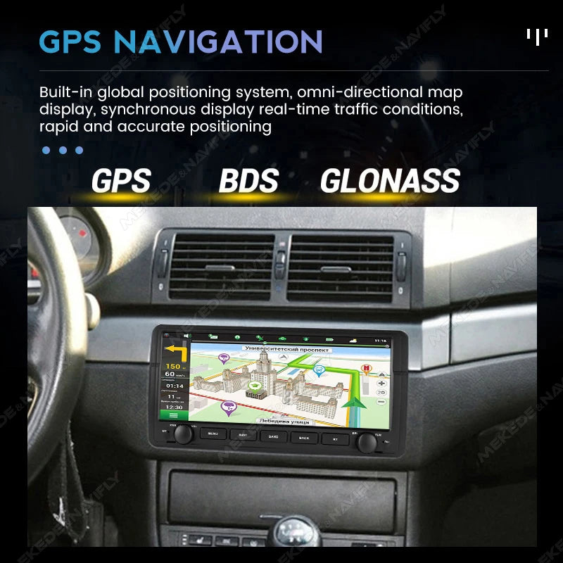 Wireless CarPlay Android Auto Multimedia Display Screen For BMW E46 M3 X5 1998-2006 Androi