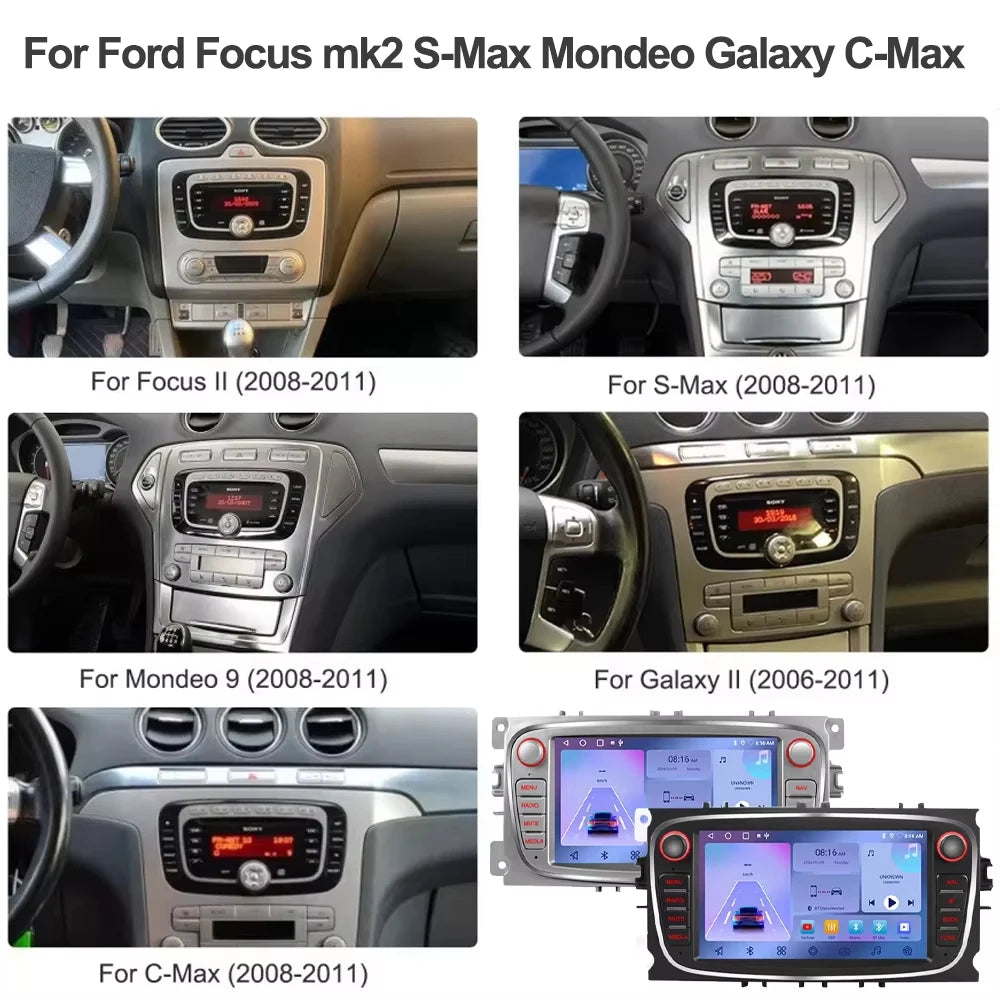 Android 16 For Ford Focus S-max Mondeo Galaxy C-max Car Radio Carplay Gps 5g Multimedia Vi | AUTOKITSHOP