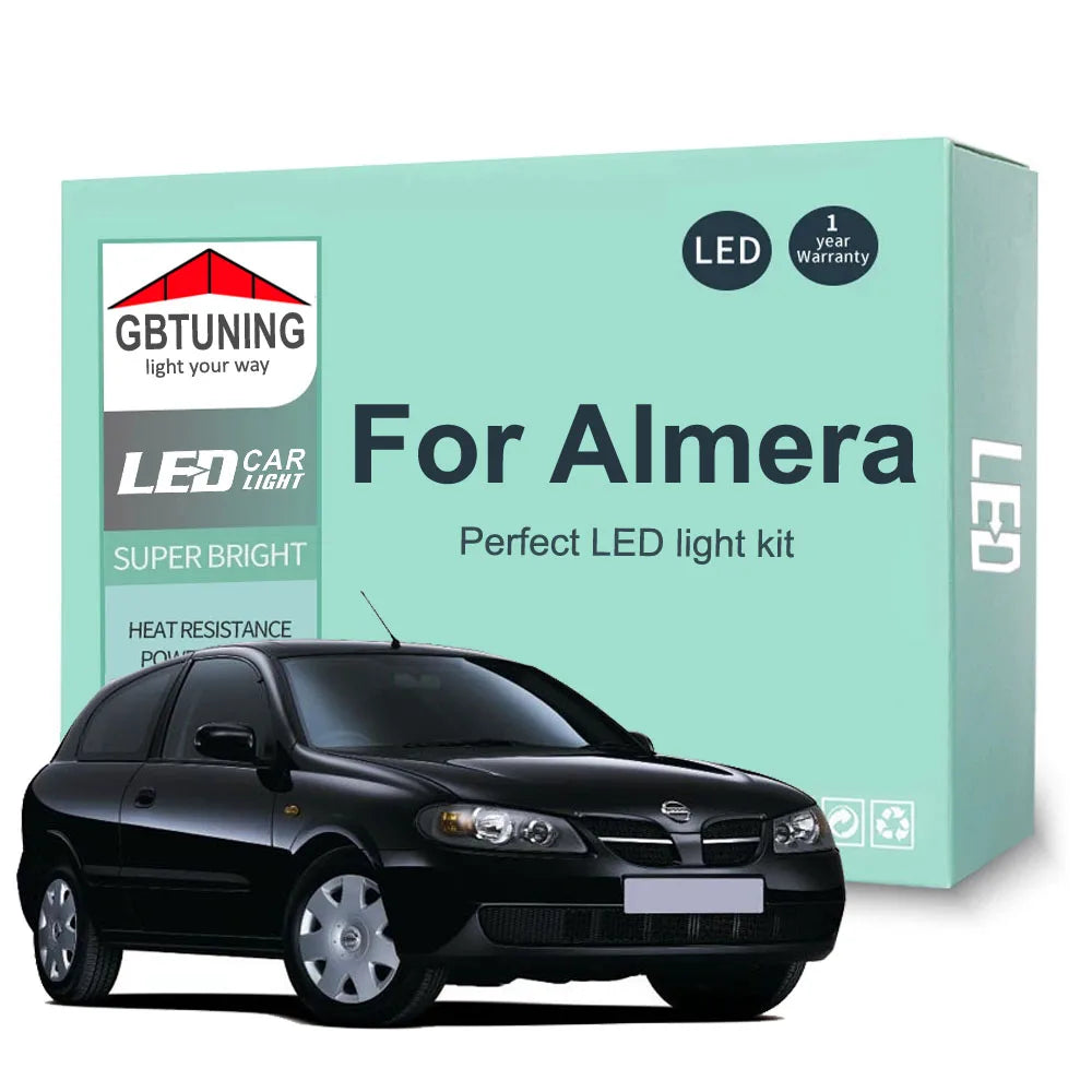 LED Interior Light Kit for Nissan Almera N15 N16 N17 N18 B10 V10 Tino 1995-2020 - Canbus Dome Map Door Trunk Bulbs | ...