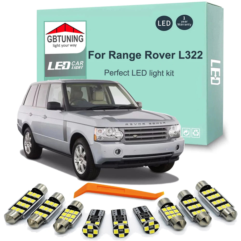 24-Piece LED Interior Light Kit for Land Rover Range Rover L322 2002- 2008 - Canbus Dome Map Door Trunk Bulbs | AUTOK...
