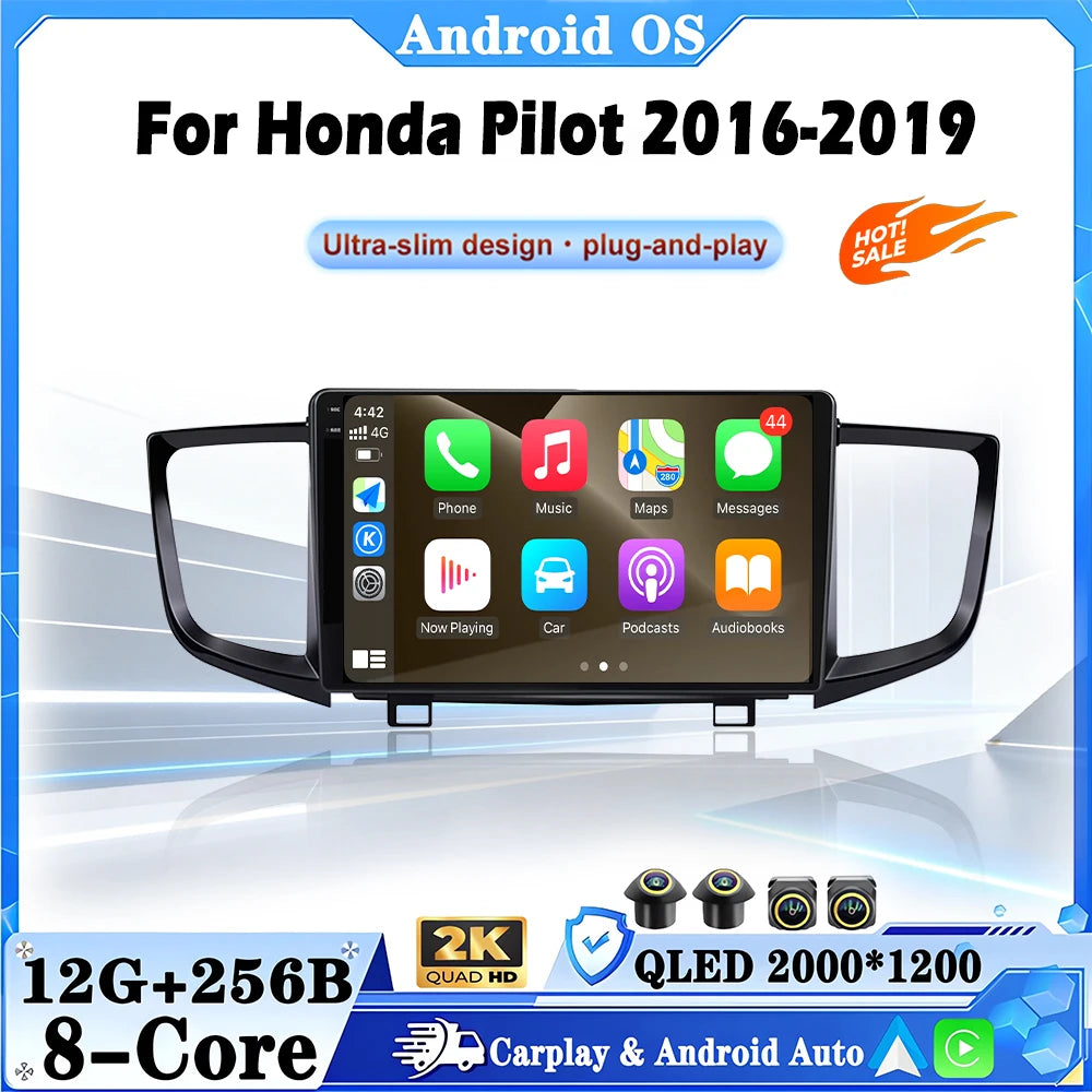 Android 16 Radio For Honda Pilot 2016-2019 Autoradio Multimedia Player Carplay Android Aut