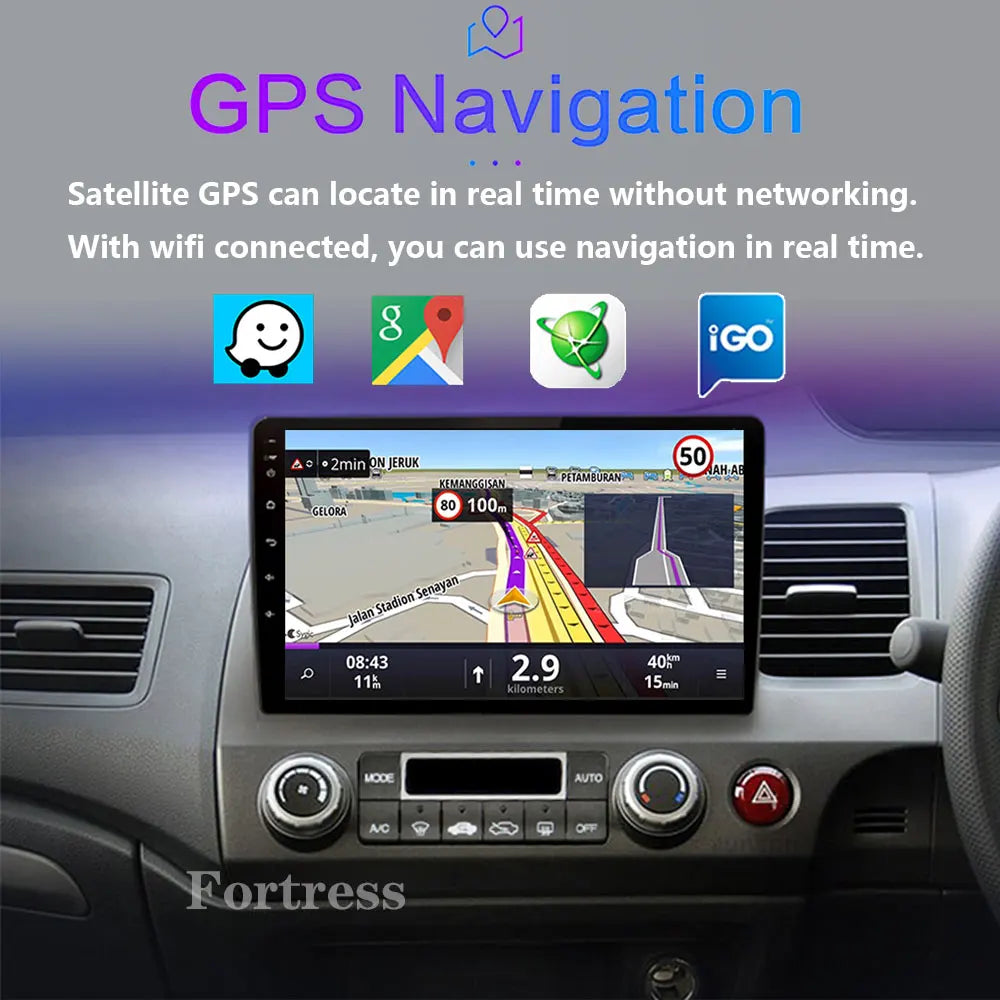 Android 16 Car Radio Multimedia for Honda Civic RHD 2005 - 2012 Player 2Din Right Hand Dri