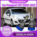 Front Headlamps 20000LM High Power LED Headlights 6000K White Super Bright 12V 24V Plug an