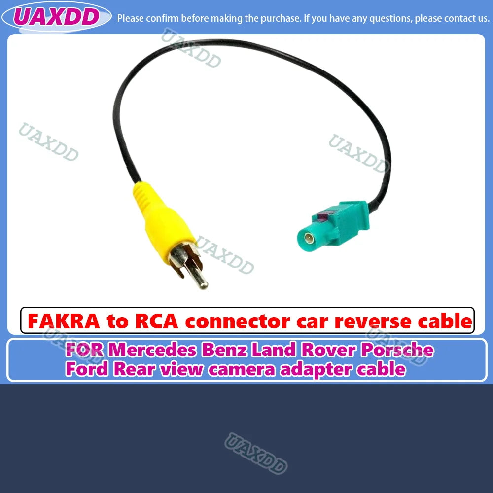 For mercedes Benz Land Rover Porsche Ford FAKRA to RCA connector reverse line rearview cam