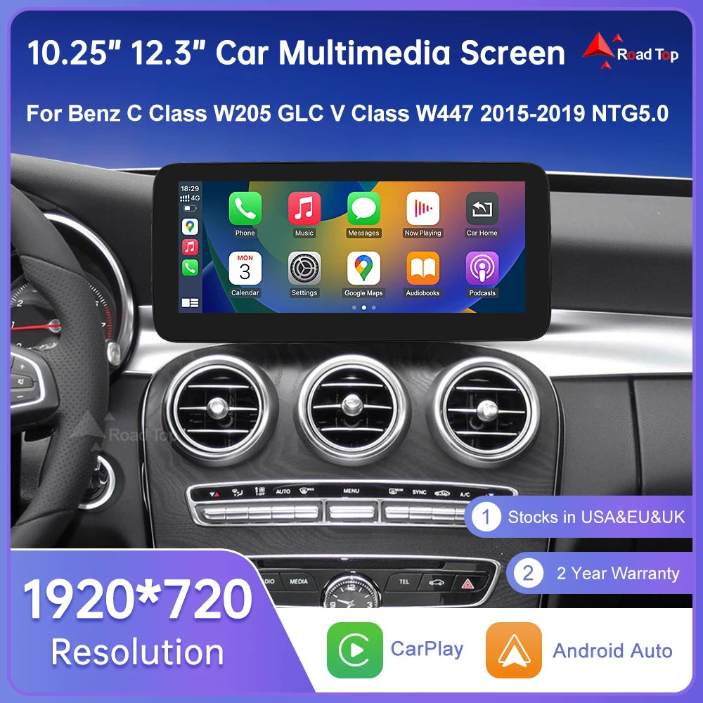 Linux Touch Screen for Mercedes Benz W205 GLC C V Class W447 2015-2019 Car Radio GPS With  | AUTOKITSHOP