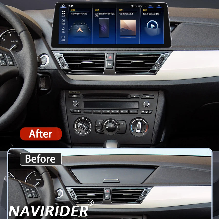 AHD Qled Screen Car Radio Android 14 GPS For Bmw X1 E84 2010-2015 bulit-in 360DSP Navi 12.