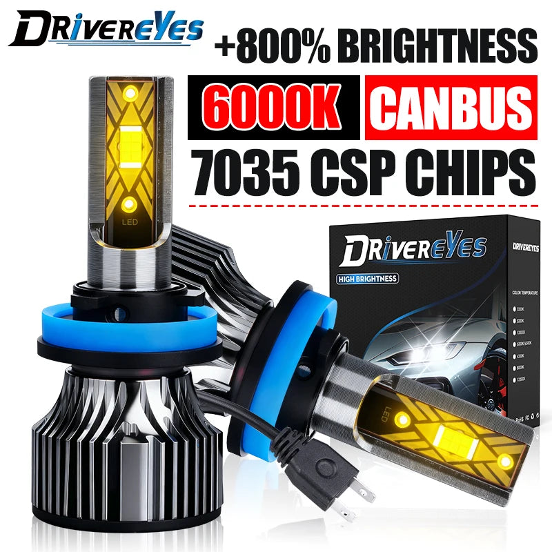 H1 H3 H7 LED Headlight 12PC 7535 CSP Canbus H4 H11 H8 H9 HB3 9005 HB4 9006 880 881 Turbo F