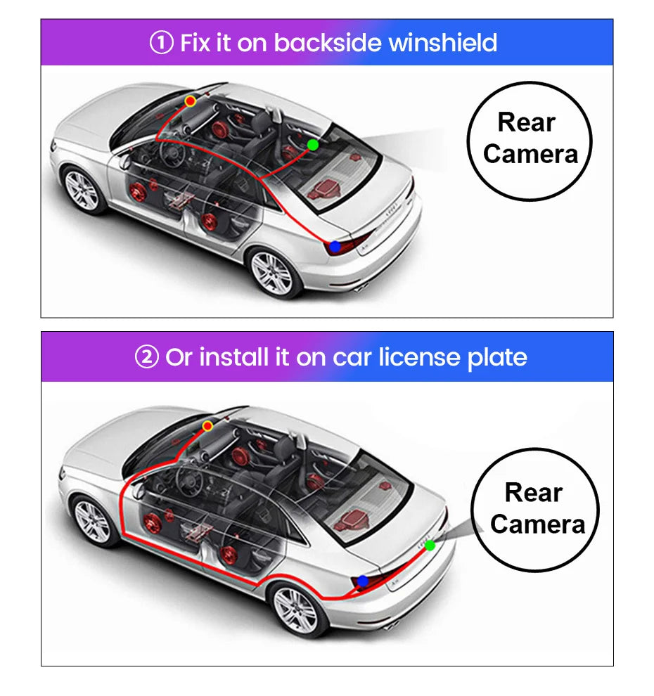 CVBS 4LED CAM 720P 1080P AHD Car Rear View Camera Fisheye Lens HD Night Vision Waterproof